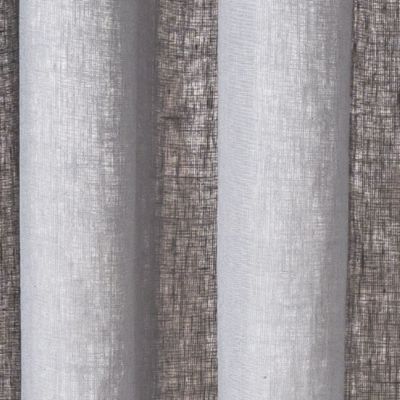 Rideau lin oeillets gris clair 140x250