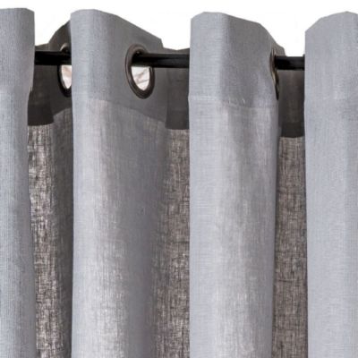 Rideau lin oeillets gris clair 140x250