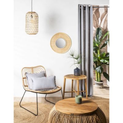Rideau lin oeillets gris clair 140x250