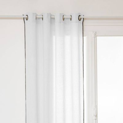Rideau "Linah" - lin - blanc - 130x260 cm - Atmosphera