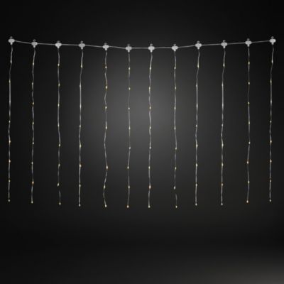 Rideau lumineux LED couleur ambre cable transparent avec minuterie