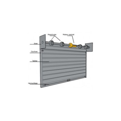 Rideau Métallique Gris RAL7016 Motorisé 220V Lames Pleines 7/10ème L2000 H3500 CLASSIC