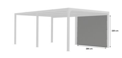 Rideau manuel PVC gris clair 5,98 m pour pergola bioclimatique Habrita PER3660BI