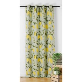 Rideau motif citron - 140x260cm - Jaune