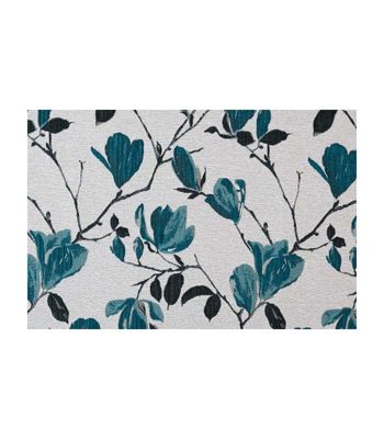 Rideau Motif Fleur Magnolia - 135x250cm - Bleu
