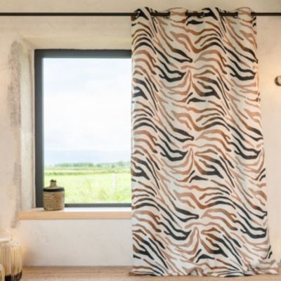 Rideau motif zèbre dégradé (140x260 cm - Jaune Ocre)
