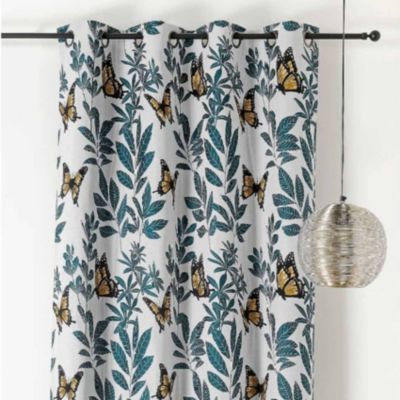 Rideau nature papillon (140x270 cm - Jaune)