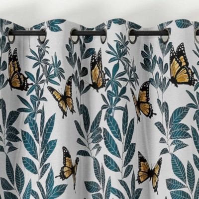 Rideau nature papillon (140x270 cm - Jaune)