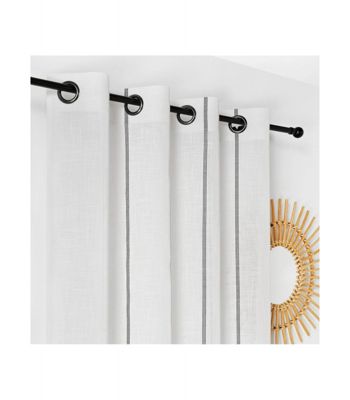 Rideau naturel chic jeanne - 145x260cm - Blanc