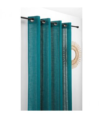 Rideau naturel chic jeanne - 145x260cm - Bleu canard