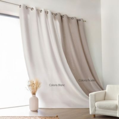Rideau Naturel en 100% Lin (135x260 cm - Blanc)