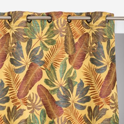 Rideau obscurcissant à œillet Tropico Rocle l.135 x l.260 cm jaune ocre