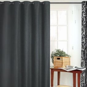 Rideau Obscurcissant avec Mailles (135x250 cm - Noir)