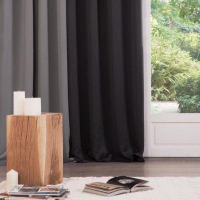 Rideau obscurcissant chic et uni (140x260 cm - Noir)