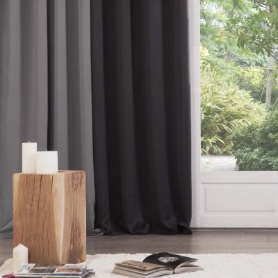 Rideau obscurcissant chic et uni (140x260 cm - Noir)