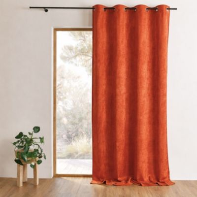 Rideau obscurcissant et isolant aspect velours (140x260 cm - Terracotta)