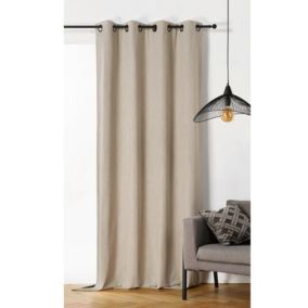 Rideau obscurcissant et isolant  -  - Effet tissé (140x260 cm - Ficelle)