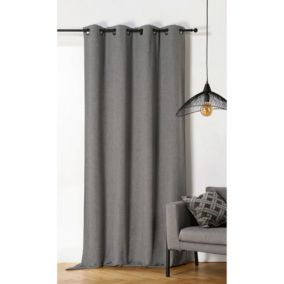 Rideau obscurcissant et isolant  -  - Effet tissé (140x260 cm - Gris anthracite)