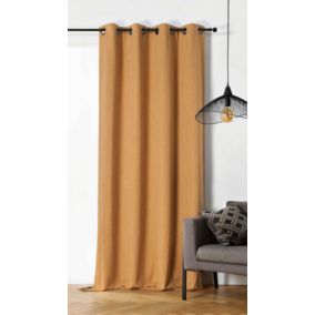 Rideau obscurcissant et isolant  -  - Effet tissé (140x260 cm - Jaune)