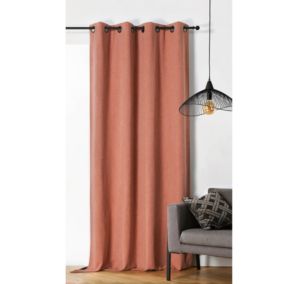 Rideau obscurcissant et isolant  -  - Effet tissé (140x260 cm - Orange)