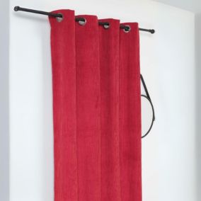 Rideau obscurcissant et isolant en velours côtelé (140x260 cm - Rouge)