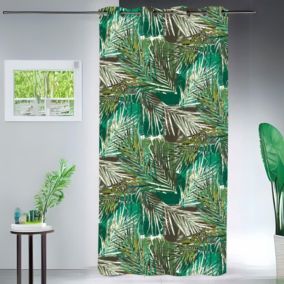 Rideau obscurcissant imprimé ambiance tropicale (145x260 cm - Vert)