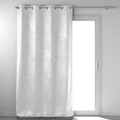 Rideau occultant 135 x 240 cm velours frappé Mélodie Blanc