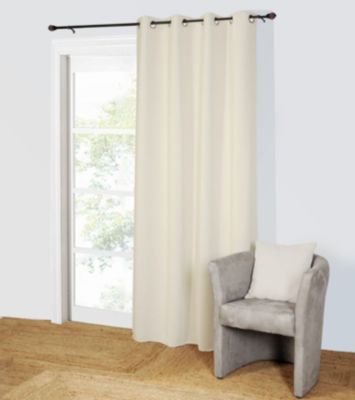 Rideau occultant à œillets beige l. 135 x H. 240 cm