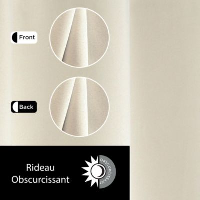 Rideau occultant à œillets beige l. 135 x H. 240 cm