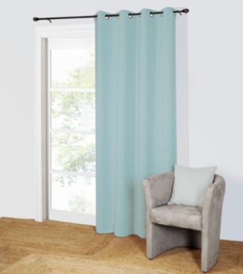 Rideau occultant à œillets bleu clair l. 135 x H. 240 cm