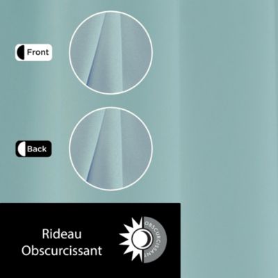 Rideau occultant à œillets bleu clair l. 135 x H. 240 cm