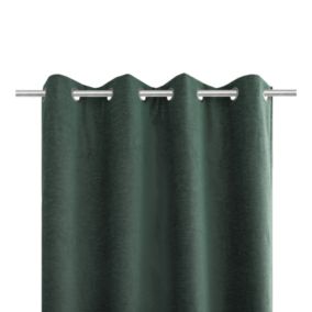 Rideau occultant à œillets effet chenille Isti vert emeraude L.260 x l.140cm GoodHome