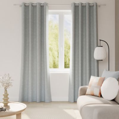 Rideau occultant à œillets effet flanelle Dumi gris l.140 x H.260cm GoodHome