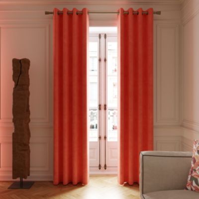 Rideau occultant à œillets en suédine Komod terracotta l.140 x H.260cm GoodHome