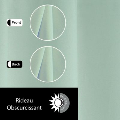 Rideau occultant à œillets kaki l. 135 x H. 240 cm