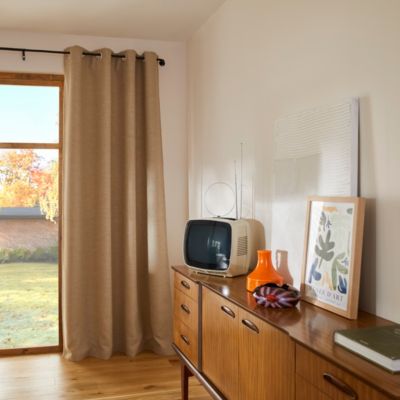 Rideau occultant à œillets Novan couleur lin l.140 x H.260 cm GoodHome