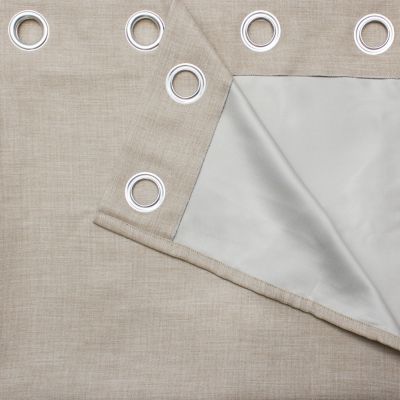 Rideau occultant à œillets Novan couleur lin l.140 x H.260 cm GoodHome