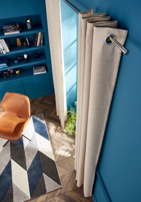 Rideau occultant à œillets Novan couleur lin l.140 x H.260 cm GoodHome
