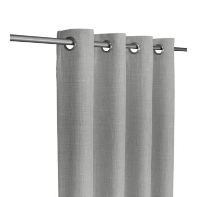 Rideau occultant à œillets Novan gris clair l.140 x H.260cm GoodHome