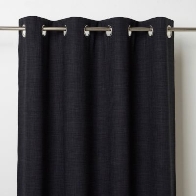 Rideau occultant à œillets Novan noir l.140 x H.260cm GoodHome