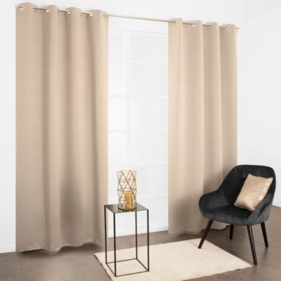 Rideau occultant à œillets uni Sky beige écru L.240 x L.135cm JBY Creation