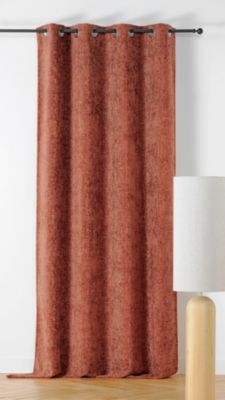 Rideau occultant à oeillets Aspen terracotta L.250 x l.135cm Linder