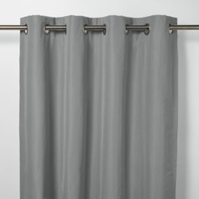 Rideau occultant à oeillets Klama gris L.260 x l.140cm GoodHome