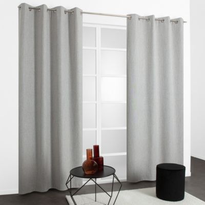 Rideau occultant à oeillets Loiz gris brillant L.240 x l.135cm JBY Creation