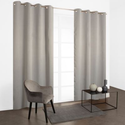 Rideau occultant à oeillets Must gris brillant L.240 x l.135cm JBY Creation