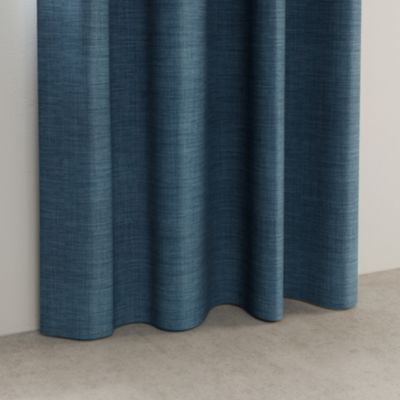 Rideau occultant à oeillets Novan bleu l.140 x H.260cm GoodHome