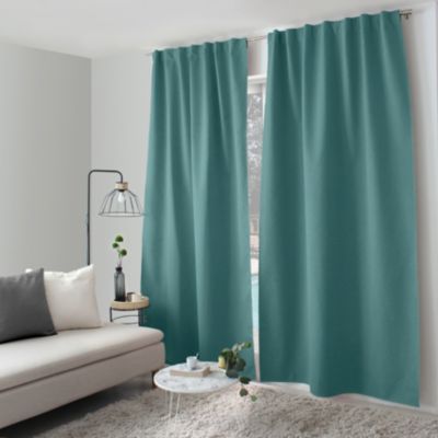 Rideau occultant aspect chambray (140x240 cm - Vert)