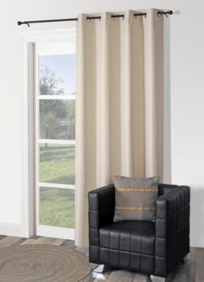 Rideau occultant beige chiné aspect lin l.140 x H.240cm