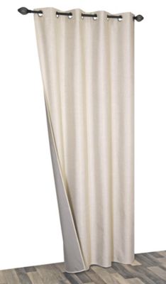 Rideau occultant beige chiné aspect lin l.140 x H.240cm