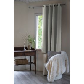 Rideau occultant doublure polaire polyester gris 140x180 cm